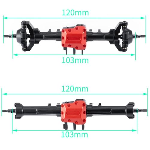 BritBolt Vordere hintere Achsenlänge und verlängertes Aluminium für 1 18 Skala RC Crawler kompatibel mit Trail K10 Off -Straßenfahrzeugteile(Extended-Front Rear) von BritBolt