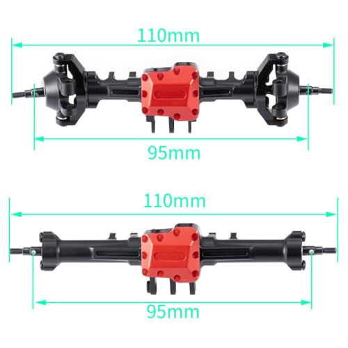 BritBolt Vordere hintere Achsenlänge und verlängertes Aluminium für 1 18 Skala RC Crawler kompatibel mit Trail K10 Off -Straßenfahrzeugteile(Stock-Front Rear) von BritBolt