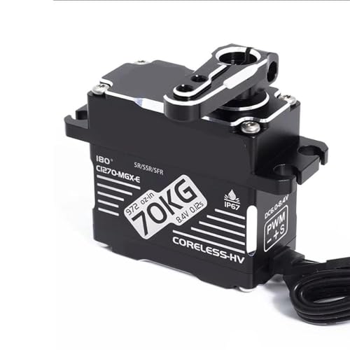 BritBolt Yantrs 70 kg 8,4 V HV wasserdichte Digitale Servo -Servo mit 1/10 und 1/8 RC -Autos Crawler und Buggies Accessoires kompatibel(Black) von BritBolt