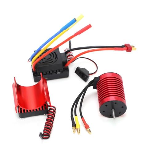 F540 4370KV 4 Pole wasserdichtem bürstenlosen Motor und 60A ESC -Set mit Kühlkörper -Kombination für 1 10 -Skala -RC -Fahrzeug, die mit verschiedenen Modellen kompatibel sind von BritBolt