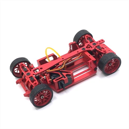 Metall -Upgrade -Rahmen -Ersatzteile kompatibel mit 1/28 Q -Driftmodell RC Auto Fernbedienungsfahrzeugzubehör(Red) von BritBolt