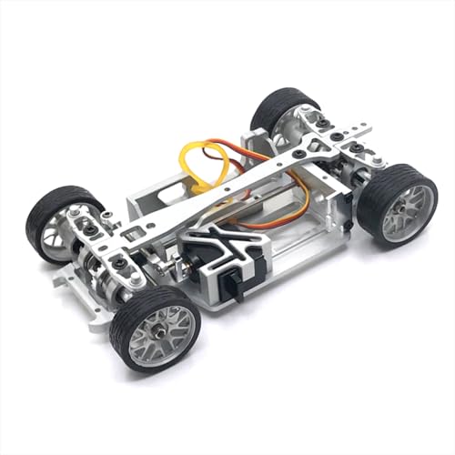 Metall -Upgrade -Rahmen -Ersatzteile kompatibel mit 1/28 Q -Driftmodell RC Auto Fernbedienungsfahrzeugzubehör(Silver) von BritBolt