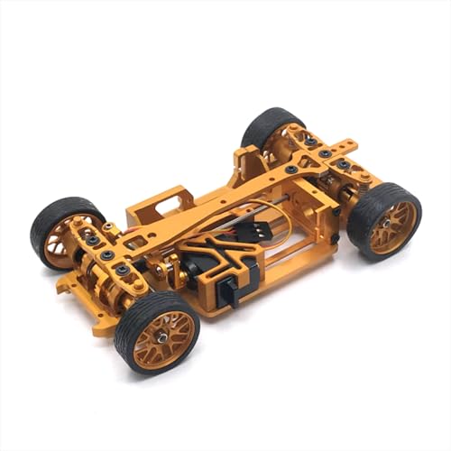Metall -Upgrade -Rahmen -Ersatzteile kompatibel mit 1/28 Q -Driftmodell RC Auto Fernbedienungsfahrzeugzubehör(Yellow) von BritBolt