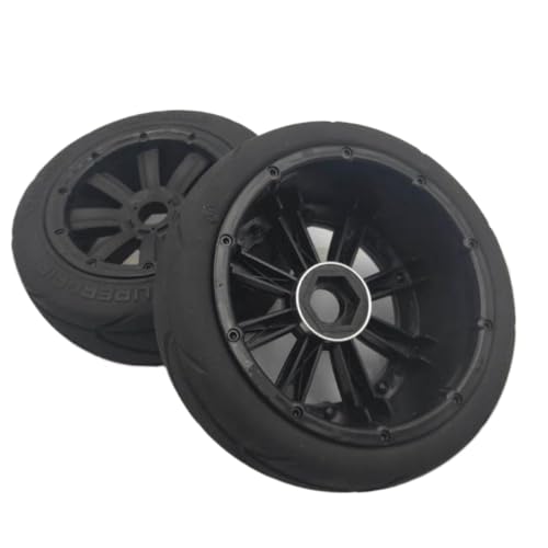 Super Grip Road Wheel Slick Tire Set für 1 5 -Skala -RC -Autos kompatibel mit Madmax I Rofun Rovan KM 5B Models Rennen Slick -Reifen vorne oder hintere Paar Spielzeugfahrzeugteile(Front Black 2pcs) von BritBolt