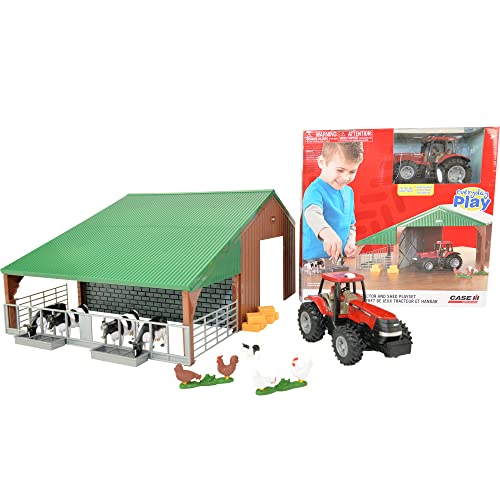 Britains 1:32 Bauernhof-Set mit Case Traktor Spielzeug, sammelbares Farm-Set-Spielzeug für Kinder, Spielzeugtraktor kompatibel mit Bauernhofspielzeug im Maßstab 1:32, für Sammler & Kinder ab 3 Jahren von Britains