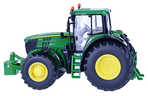 John Deere 6195M Traktor, Schiebe Spielzeug aus hochwertigem Kunststoff, interaktives Push Toys Spielzeug für Kleinkinder ab 3 Jahren und Fans von originalgetreuen Nachbildungen von Britains