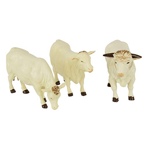 Britains Tierfiguren Charolais Kühe - Traktor Spielbauernhof Figuren - zum Spielen und Sammeln ab 3 Jahren - Sammlermodell - 3 Stück von Britains