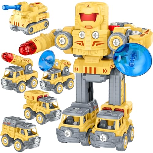 Britik 5 in 1 Transformator Auto Roboter Spielzeug für Kinder - Lastwagen und Roboter Geschenke für Jungen 3-8 Jahre - Geburtstag Geschenkideen von Britik