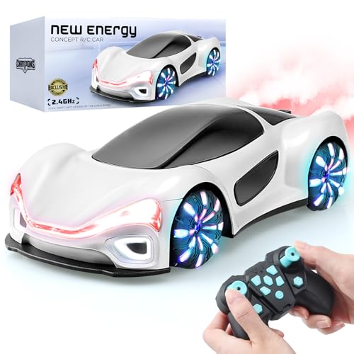 Britik 【Ferngesteuertes Auto Spielzeug für Kinder 6 7 8 Jahre Alt Junge】Drift RC Stunt Auto mit Lichtspray & Sound, Programmierbare RC Autos, Geburtstagsgeschenke Rennspielzeug für 8-12 Jahre alte von Britik