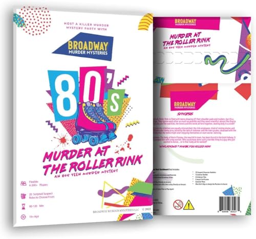 80er Jahre Murder at The Roller Rink | Mord-Mystery-Spiel für Teenager und Erwachsene | Flexible 4-20+ Spieler | Physisches Spiel-Kit | Aktualisiert 2025 von Broadway Murder Mysteries