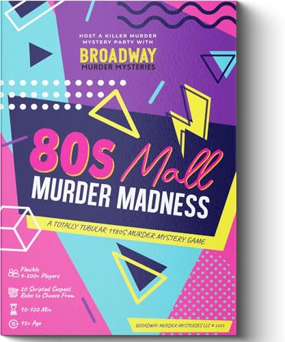 80s Mall Murder Madness | Mord-Mystery-Spiel für Erwachsene | 80er-Jahre-Motto | Physisches Spiel-Kit | Aktualisiert 2025 von Broadway Murder Mysteries