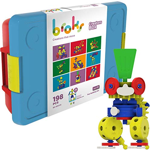 Broks - Creators Box: STEM-Baukasten - mit 198 Teilen, inklusive Zahnrädern für Jungen und Mädchen 3 4 5 6 7 8 9 10 Jahre alt. APP enthalten. Broks - Creators Box: STEM-Baukasten - mit 198 Teilen, inklusive Zahnrädern für Jungen und Mädchen 3 4 5 6 7 8 9 10 Jahre alt. APP enthalten. von Broks