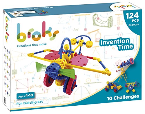 Broks - Invention Time: STEM Konstruktionsbaukasten - Spaß & Innovativ mit 124 Stücken inklusive Zahnräder und Flexible Stange für Kinder von 4 bis 10 Jahren. NEUES Modell Broks - Invention Time: STEM Konstruktionsbaukasten - Spaß & Innovativ mit 124 Stücken inklusive Zahnräder und Flexible Stange für Kinder von 4 bis 10 Jahren. NEUES Modell von Broks