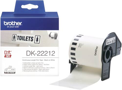 Brother DK-22212 Etiketten Rolle 62mm x 15.24m Folie Weiß 1 St. Permanent haftend DK22212 Universal von Brother