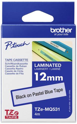 Brother Schriftband Pastell TZe TZe-MQ531 Bandfarbe: Pastell-Blau Schriftfarbe:Schwarz 12mm 4m von Brother