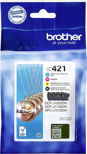 Brother Druckerpatrone LC-421VAL Original Kombi-Pack Schwarz, Cyan, Gelb, Magenta LC421VAL von Brother