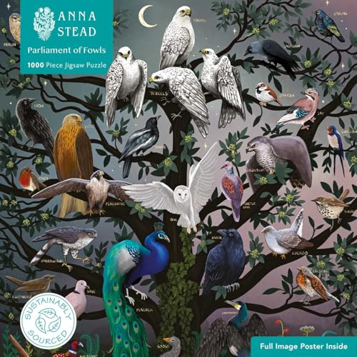 Puzzle - Anna Stead, Parlament der Vögel: Unser faszinierendes, hochwertiges 1.000-teiliges Puzzle (73,5 x 51 cm) in Stabiler Kartonverpackung von BrownTrout
