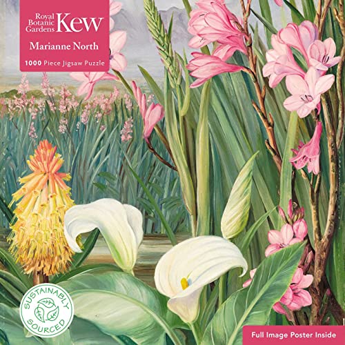 Puzzle - Marianne North, Prachtexemplare in den Sümpfen bei Tulbagh: Unser faszinierendes, hochwertiges 1.000-teiliges Puzzle (73,5 x 51 cm) in Stabiler Kartonverpackung von Flame Tree Gift