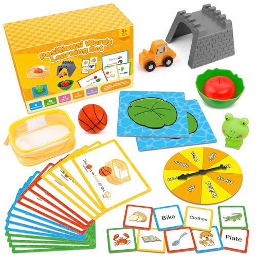 Broytain - Positionswörterlernspiel, Spielspiele für Manipulatoren, Lernspiele für Kinder ab 4 Jahren, STEM-Lernaktivitäten, Flash-Karten für Kinder von 3 bis von Broytain