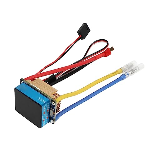 320A Gebürstet ESC, wasserdichte, Staubdichtes 2 -Wege -ESC für RC -Auto und Boot, Eingebauter Kondensator, Starker Widerstand Gegen den Strom, Einfacher Betrieb von Brrnoo