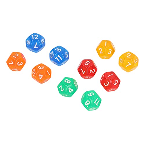Brrnoo 12 -seitige Würfel, Farbige Würfel Farbige Polyedrische 40pcs 5 Farben Transparente Dados für Brettspiele und Lehrmathematik von Brrnoo