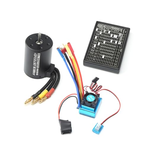 Brrnoo 3100KV RC-Motor für 1/10 RC-Autoboot, Direktverkabelung, Dual-Ball-Lagerdesign, Motor für 1/10 RC-Auto mit Niedriger Spannung Cut-Off-Erhaltung, Überwärmeschutz, (120a) von Brrnoo