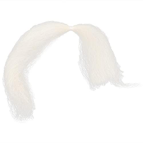 Brrnoo 8G Wiederverwendbarer Falscher Bartbart Schnurrbart, Simulationsfilm Make -up Special Effect Falsch Bart, um Gefälschte Schnurrhaarer Augenbrauen zu Machen, Schnurrbart (WHITE) von Brrnoo