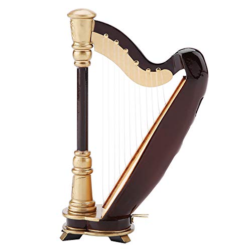 Brrnoo Harfe, mit Case Instrument Model Holzminiatur Harfe Replik Musical Instruments Model Musikgeschenke Ornamente von Brrnoo