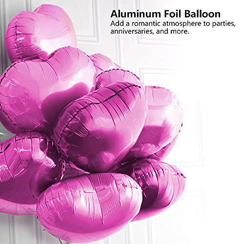 Brrnoo Herzballons, Dekoration Ballon 10 Stcs Herzform Folie Mylarballons Herzfolienballons Aluminiumfolie Ballon für Party Hochzeits Geburtstagdekoration (Rosenrot) von Brrnoo