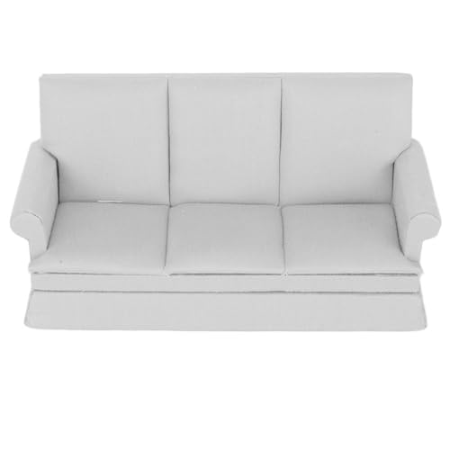 Brrnoo Puppenhaus Couch mit Kissen, Miniatursofa mit 3 Prozent (Gray) von Brrnoo