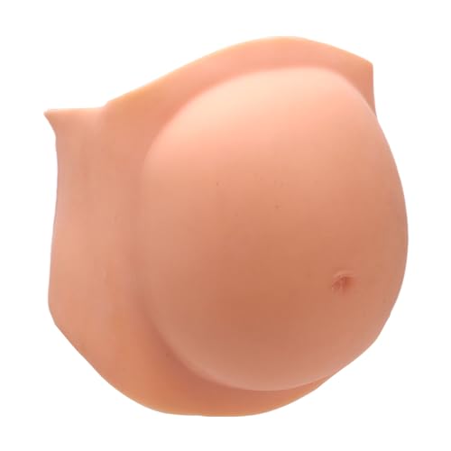 Brrnoo Silikon Schwangere Bauchbeule Künstliche Baby Beule Gefälschte Schwangerschaftsbauchbauch Verstellbar Leichte Weiche für Partys Performance -Stufe Kostüm mit (WHITE) von Brrnoo