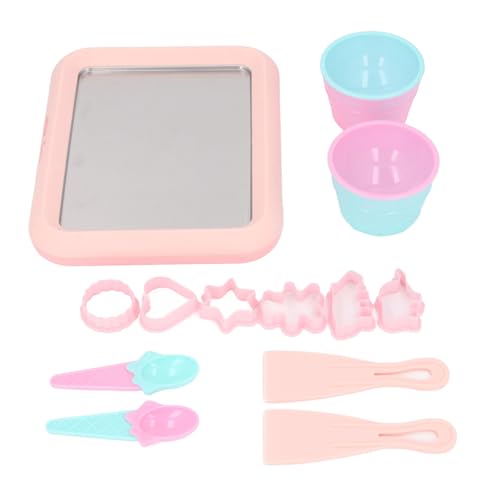 Brrnoo Eisrollhersteller-Maschine Edelstahl, Eiscreme-Hersteller für Smoothies, Schnelles Gefrieren, Anti-Schlupf-Füße, 2pcs Spatulas, Einfaches DIY, Familienaktivität von Brrnoo