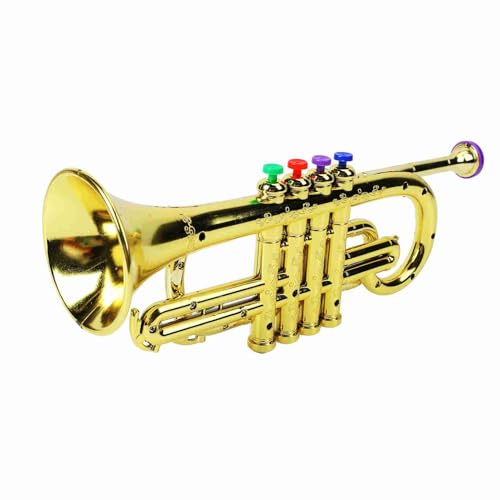 Gold Kids Trompetenspielzeug mit 4 Farbigen Schlüssel, Bildungsmusikinstrument für Kinder, um Koordination und Kreativität zu Entwickeln Gold Kids Trompetenspielzeug mit 4 Farbigen Schlüssel, Bildungsmusikinstrument für Kinder, um Koordination und Kreativität zu Entwickeln von Brrnoo