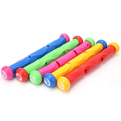 Schwimmen Spielzeug Tauchstöcke Schwimmen Spielzeug Unterwasserspiel Starker Plastik und Sicher mit Leuchtenden Farben Bauen von Schwimmfähigkeiten durch Spaß für (Colorful) von Brrnoo