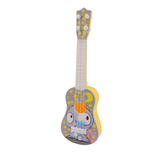 Simulation Ukulele -Spielzeug für Kinder, Cartoon -Musikinstrument mit 4 Verstellbaren Saiten Zum Unterhaltsamen Lernen und Kreativität (Gelblich) von Brrnoo