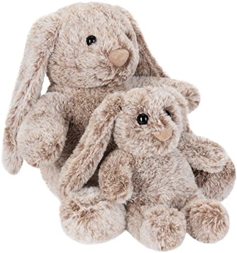 BRUBAKER Hasen Kuscheltier mit Schlappohren - 18 cm und 28 cm Plüschhase Geschenk für Kinder und Babys - Mama und Baby Hase Stofftier Kuschelhase - Plüschtier Set Hellbraun meliert BRUBAKER Hasen Kuscheltier mit Schlappohren - 18 cm und 28 cm Plüschhase Geschenk für Kinder und Babys - Mama und Baby Hase Stofftier Kuschelhase - Plüschtier Set Hellbraun meliert von BRUBAKER