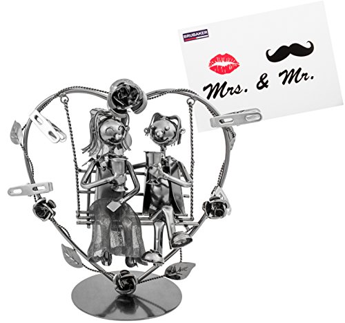 BRUBAKER Hochzeitspaar auf Einer Schaukel - kreatives Geldgeschenk oder Fotogeschenk - inkl. Grußkarte von BRUBAKER