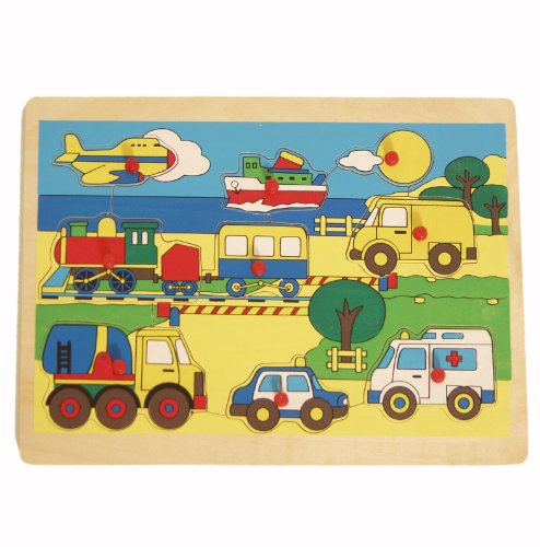 BRUBAKER Holzpuzzle Steckpuzzle Fahrzeuge 9-teilig BRUBAKER Holzpuzzle Steckpuzzle Fahrzeuge 9-teilig von BRUBAKER