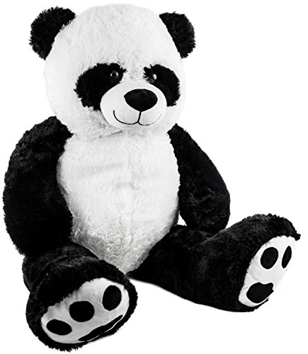 BRUBAKER XXL Panda 100 cm groß Stofftier Plüschtier Kuscheltier Teddybär von BRUBAKER