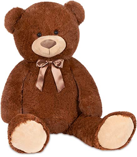 BRUBAKER XXL Teddybär 100 cm - Dunkelbraun - Stofftier Plüschtier Kuscheltier Braun von BRUBAKER