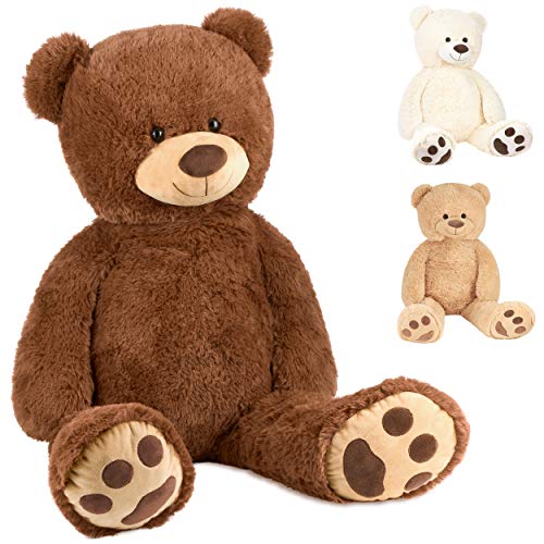 BRUBAKER XXL Teddybär 100 cm groß - Braun - Stofftier Plüschtier Kuscheltier von BRUBAKER