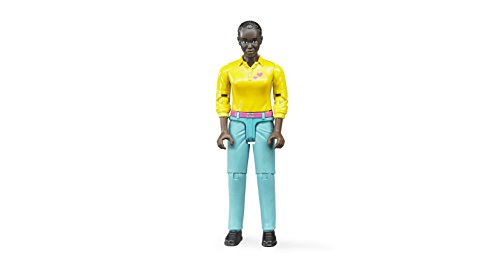 Bruder 60404 Minifigur-bworld Frau mit dunklem Hauttyp und türkiser Hose, Mehrfarbig Bruder 60404 Minifigur-bworld Frau mit dunklem Hauttyp und türkiser Hose, Mehrfarbig von bruder