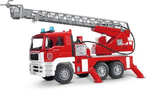 Bruder Einsatzfahrzeug Modell MAN Feuerwehr mit Drehleiter Fertigmodell LKW Modell von Bruder