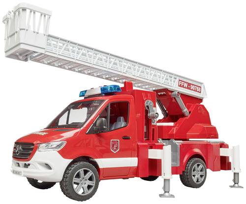 Bruder Einsatzfahrzeug Modell Mercedes Benz Sprinter Feuerwehr mit Drehleiter Fertigmodell PKW Model von Bruder
