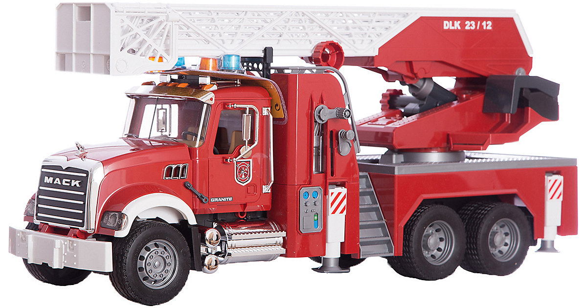 bruder 02821 MACK Granite Feuerwehrleiterwagen mit Pumpe von Bruder