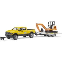 bruder Power Wagon RAM 2500 Rental Service mit Anhänger und Minibagger 40cm von Bruder
