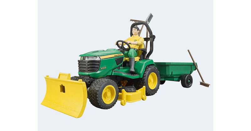 bworld John Deere Aufsitzrasenmäher Gärtner Hänger von Bruder