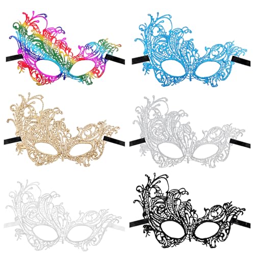 Bruislard 6 Stück Maskenball Spitzenmaske für Damen Lace Augenmaske Maske Gesicht Verkleidung für Halloween Karneval Party Kostüm Ball Abendkleid Bruislard 6 Stück Maskenball Spitzenmaske für Damen Lace Augenmaske Maske Gesicht Verkleidung für Halloween Karneval Party Kostüm Ball Abendkleid von Bruislard