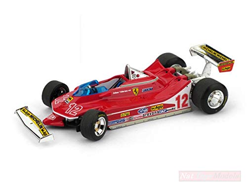 Scale Modell KOMPATIBEL MIT Ferrari 312 T4 G.Villeneuve 1979 N.12 2nd France GP RUOTE STERZANTI 1:43 BRUMM BM0512-RS von Brumm