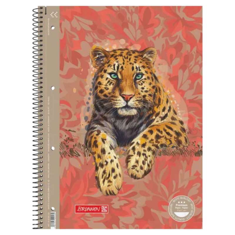 BRUNNEN Collegeblock Premium Student Motive, Lineatur liniert, Brunnen Designs Leopard2-Collegeblock von Brunnen